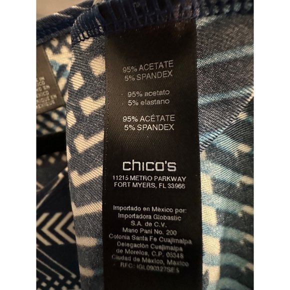 Travelers by Chico’s size 3(XL) blue print asymmetrical neckline and hem top - Picture 5 of 7